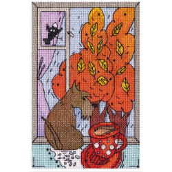 Kreuzstichset KLART „Herbst vor dem Fenster“ KL8-207